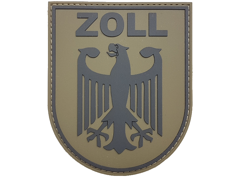 ZOLL grün 90er Zollfahndungsamt ZFA Customs Abzeichen Patch ZUZ Douanes vom Hemd 
