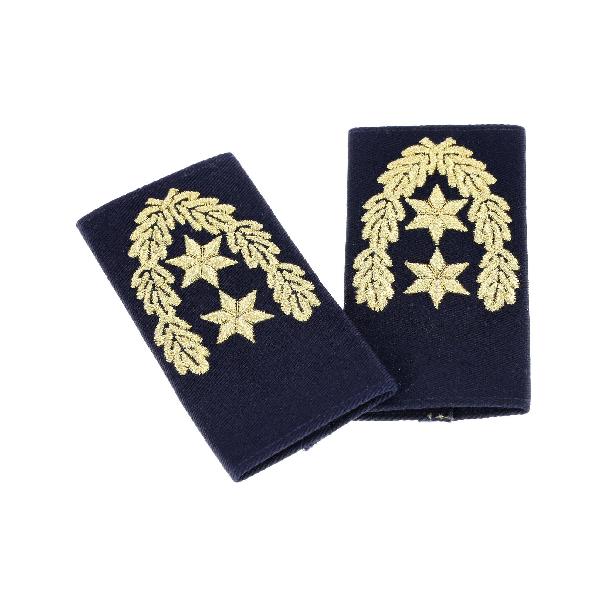 rp9 Polizei Rangschlaufen 4 Sterne mit Eichenlaub golden hg 100mm 1 Paar 