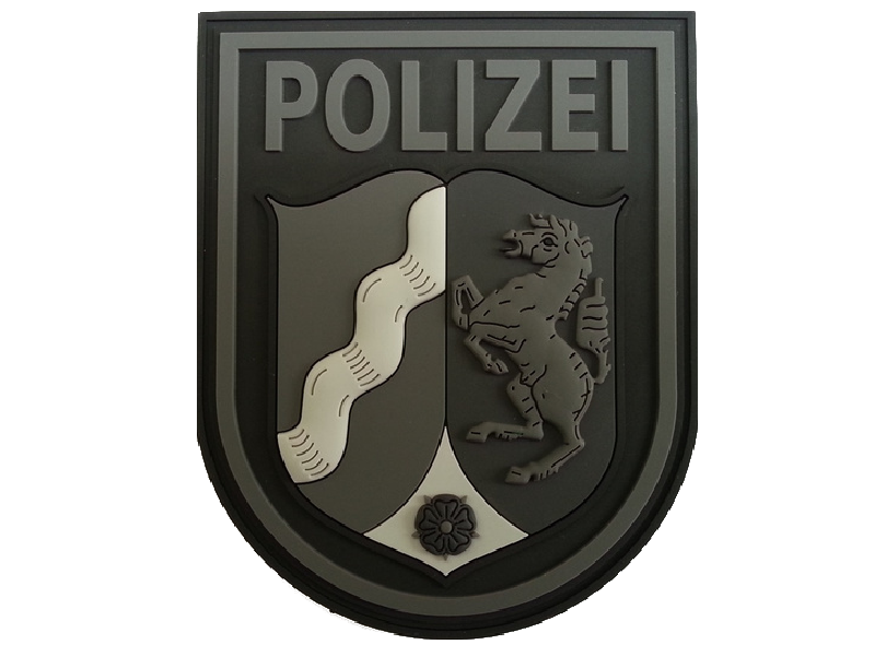 Klettabzeichen Behörde-Wappen, Monochrom - gummiert (90 x 72 mm)