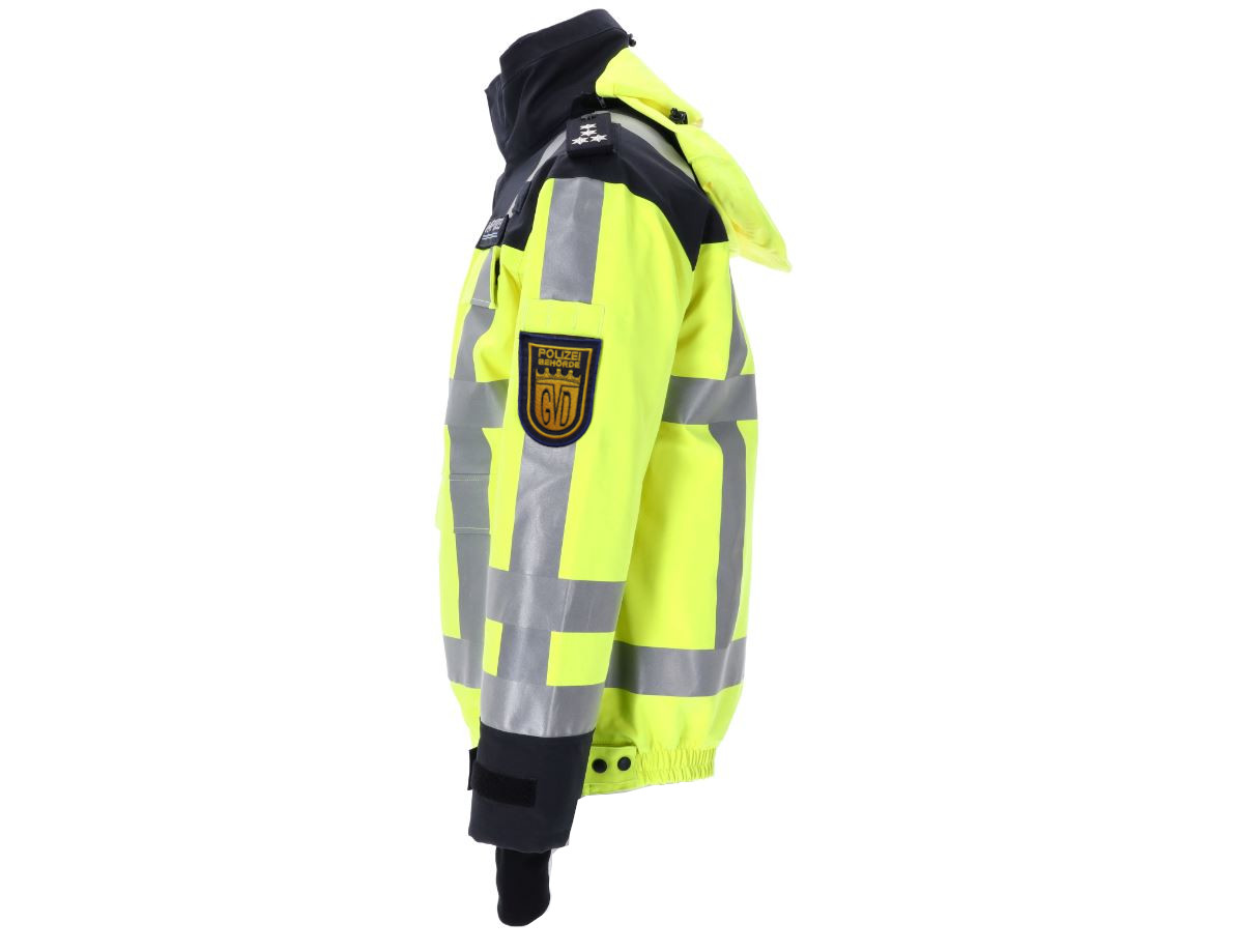 ETZEL® Behörden Signal-/Warnweste gelb/blau, Warnbekleidung, Verkehr/Warnschutz, Ausrüstung und Zubehör, Polizei / Ordnungsbehörden
