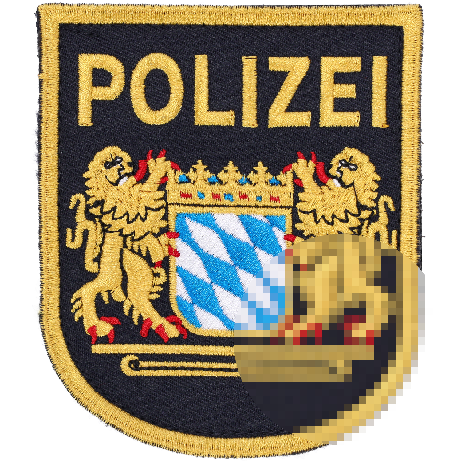 BAYERN Polizei ÄLTERES Lurex Abzeichen HUBERT & STALLER  Patch Polizeiabzeichen