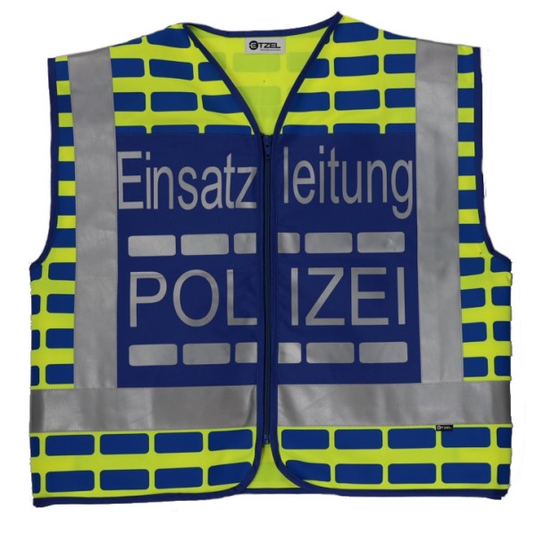 ETZEL Behörden Signal-/Warnweste gelb/blau mit Aufdruck POLIZEI