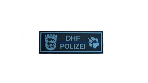 Rubber Patch, gummiertes Abzeichen mit Klett DHF POLIZEI (Baden-Württemberg)
